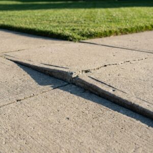 concrete with lip that can be tripped on