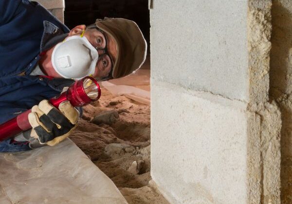 A man going into a crawlspace