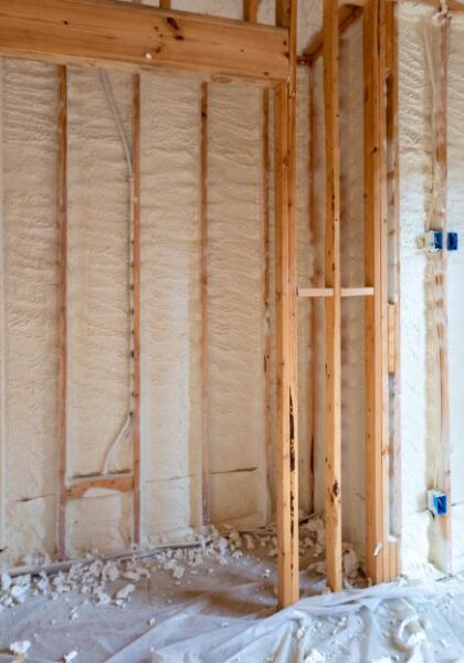 spray foam insulation installed in a home