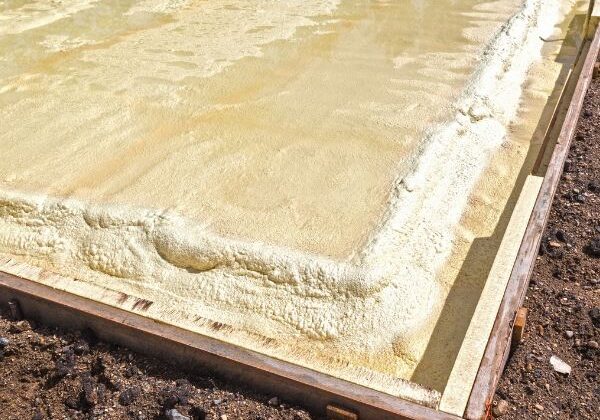 spray foam insulation installed on a floor
